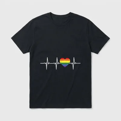 Heart Gay LGBT Pride Medical Nurse T-Shirt – Classic T-Shirt in Black