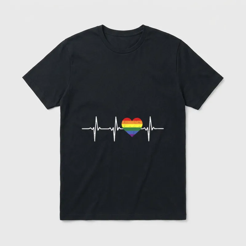 Heart Gay LGBT Pride Medical Nurse T-Shirt – Classic T-Shirt in Black