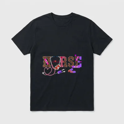 Retro Leopard Nurse Life Registered T-Shirt – Classic T-Shirt in Black