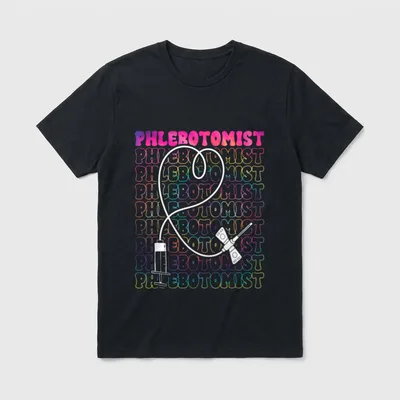 Tie Dye Phlebotomy Technician Tech Nurse T-Shirt – Classic T-Shirt in Black