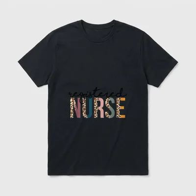 Registered Nurse RN Colorful Leopard T-Shirt – Classic T-Shirt in Black