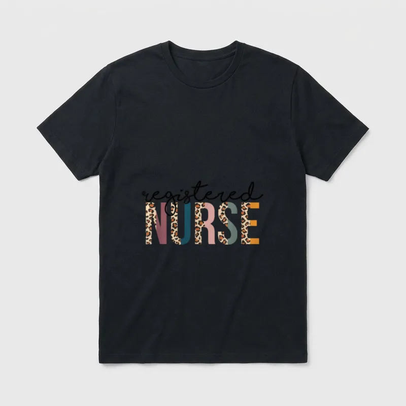 Registered Nurse RN Colorful Leopard T-Shirt – Classic T-Shirt in Black