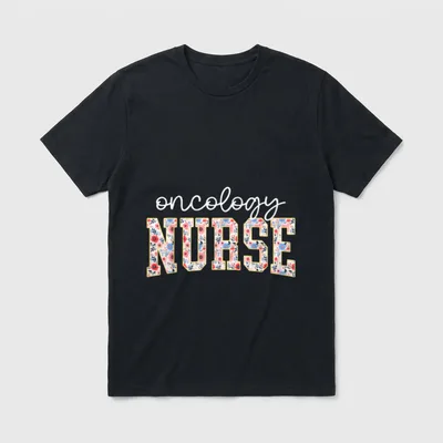 Floral Oncology Nurse OCN Nursing Oncologist T-Shirt – Classic T-Shirt in Black
