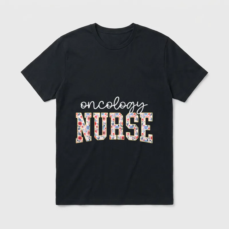 Floral Oncology Nurse OCN Nursing Oncologist T-Shirt – Classic T-Shirt in Black