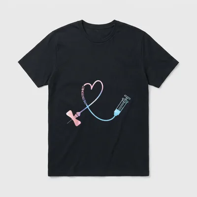 TIE DYE Phlebotomist Phlebotomy Technician Nurse T-Shirt – Classic T-Shirt in Black