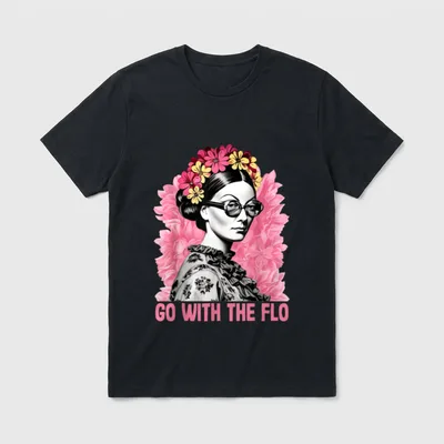 Flo Funny Florence Nightingale Floral Nurse T-Shirt – Classic T-Shirt in Black