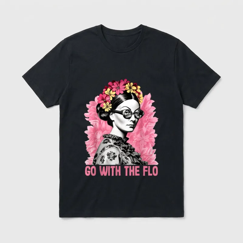 Flo Funny Florence Nightingale Floral Nurse T-Shirt – Classic T-Shirt in Black