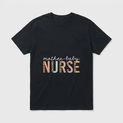 Mother Baby Nurse Leopard Print Cheetah T-Shirt – Classic T-Shirt in Black