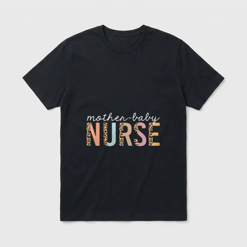 Mother Baby Nurse Leopard Print Cheetah T-Shirt – Classic T-Shirt in Black