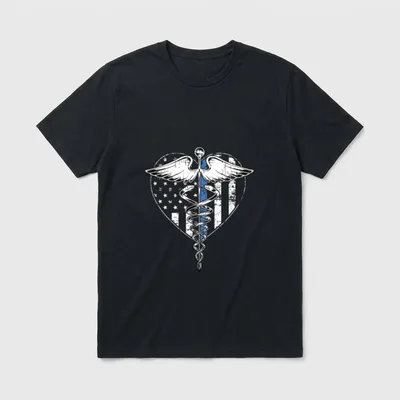Retro Nurse Nurse Thin Blue Line T-Shirt – Classic T-Shirt in Black