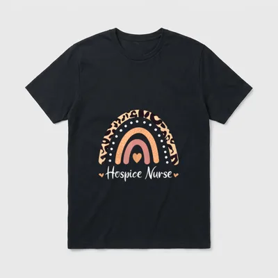 Hospice Nurse Leopard Rainbow Appreciation Rn T-Shirt – Classic T-Shirt in Black