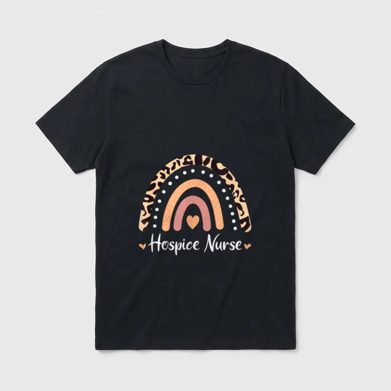 Hospice Nurse Leopard Rainbow Appreciation Rn T-Shirt – Classic T-Shirt in Black