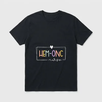 Hem-Onc Hematology Oncology Pediatric Rainbow Nurse T-Shirt – Classic T-Shirt in Black