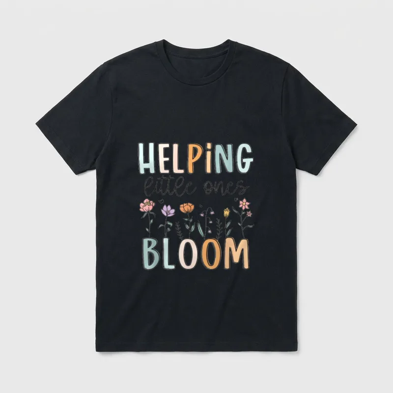 Little Ones Bloom Wildflower NICU Nurse T-Shirt – Classic T-Shirt in Black