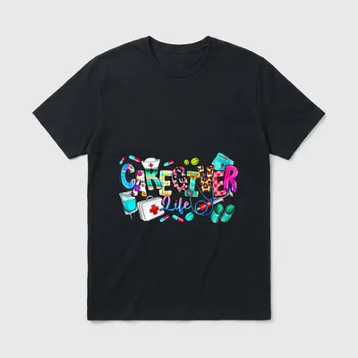 Leopard Caregiver Life Nurse Restorative Aide T-Shirt – Classic T-Shirt in Black