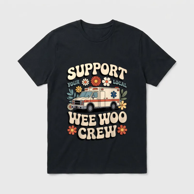Woo Crew Retro EMS EMT Nurse T-Shirt – Classic T-Shirt in Black