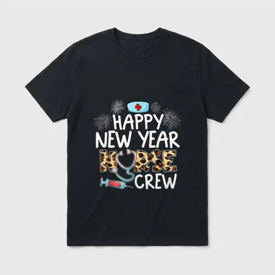 Happy New Year Nurse Crew Stethoscope T-Shirt – Classic T-Shirt in Black