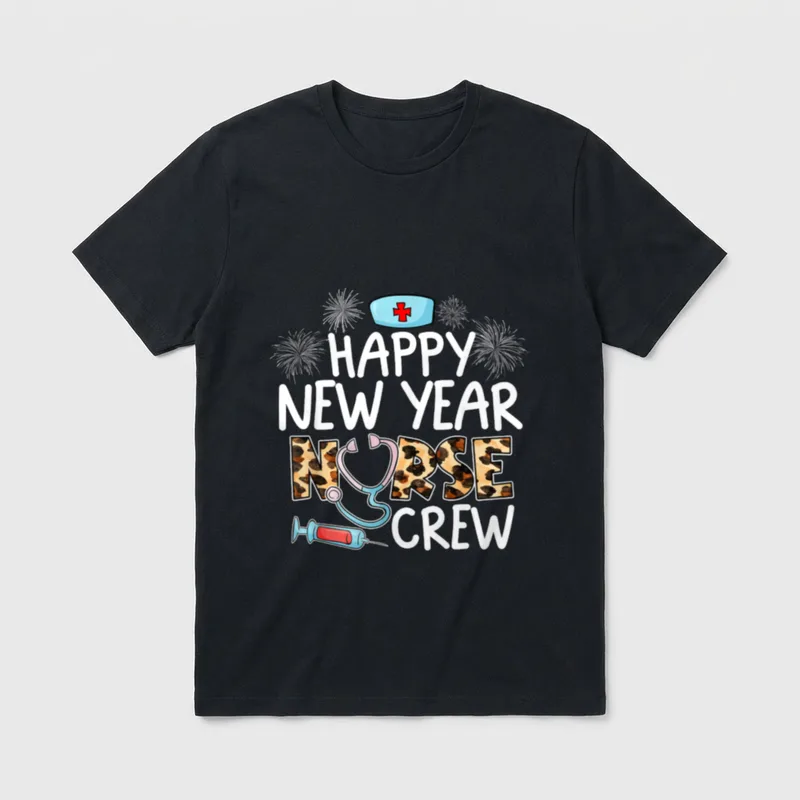 Happy New Year Nurse Crew Stethoscope T-Shirt – Classic T-Shirt in Black