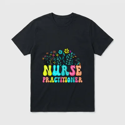 Nurse Practitioner Week Groovy Wildflower T-Shirt – Classic T-Shirt in Black
