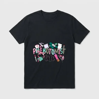 Phlebotomist Life Leopard Coquette Phlebotomy Nurse T-Shirt – Classic T-Shirt in Black