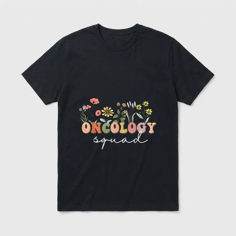 Wildflower Oncology Nurse Squad Retro T-Shirt – Classic T-Shirt in Black