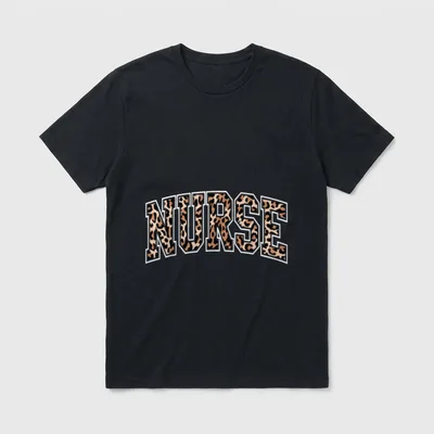Registered Nurse Retro Leopard T-Shirt – Classic T-Shirt in Black