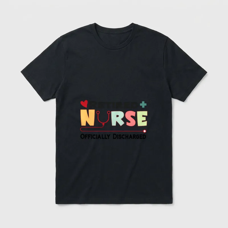 Retired Nurse Retirement Party Flowers T-Shirt – Classic T-Shirt in Black