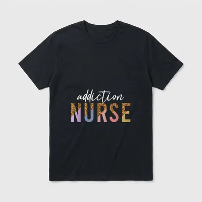 Addiction Recovery Nurse Rehab Leopard Print T-Shirt – Classic T-Shirt in Black