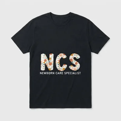 NCS Newborn Care Specialist Boho Floral T-Shirt – Classic T-Shirt in Black