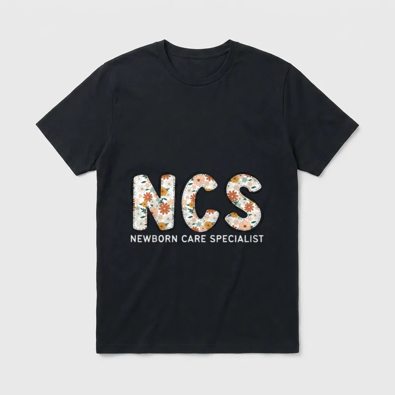 NCS Newborn Care Specialist Boho Floral T-Shirt – Classic T-Shirt in Black