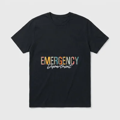 Emergency Department Room Nursing Retro Leopard T-Shirt – Classic T-Shirt in Black