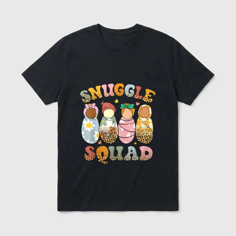 Groovy Snuggle Squad Leopard Babies NICU T-Shirt – Classic T-Shirt in Black