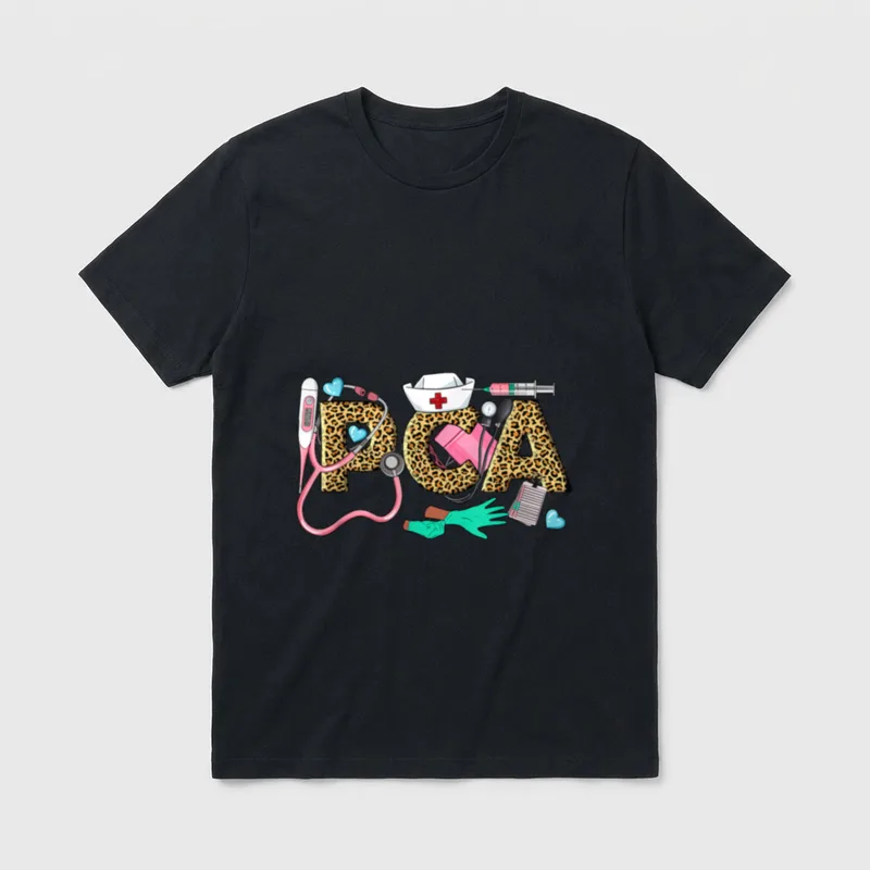 Leopard PCA Life Nurse Appreciate Medical T-Shirt – Classic T-Shirt in Black