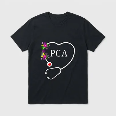 PCA Patient Care Assistant Nursing Floral T-Shirt – Classic T-Shirt in Black