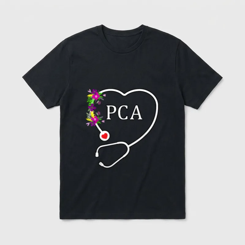 PCA Patient Care Assistant Nursing Floral T-Shirt – Classic T-Shirt in Black