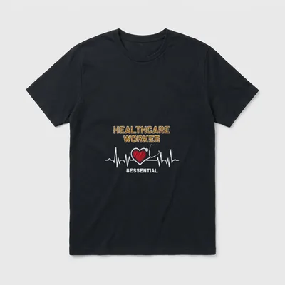 Healthcare Worker Essential Heartbeat Nursing T-Shirt – Classic T-Shirt in Black