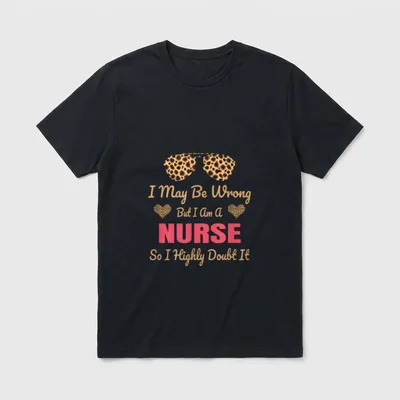 Nurse Leopard Print Funny Saying T-Shirt – Classic T-Shirt in Black