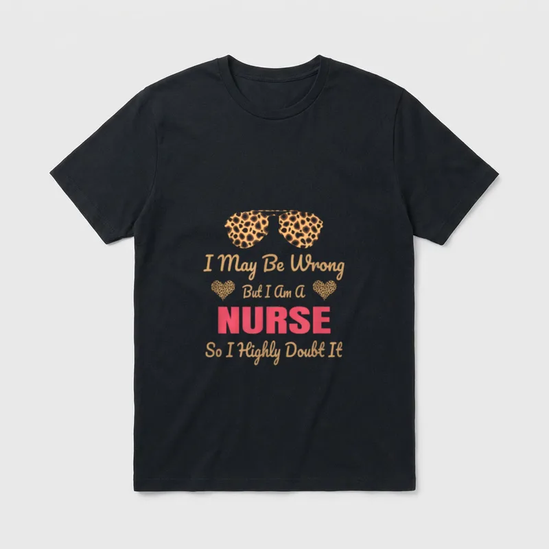 Nurse Leopard Print Funny Saying T-Shirt – Classic T-Shirt in Black