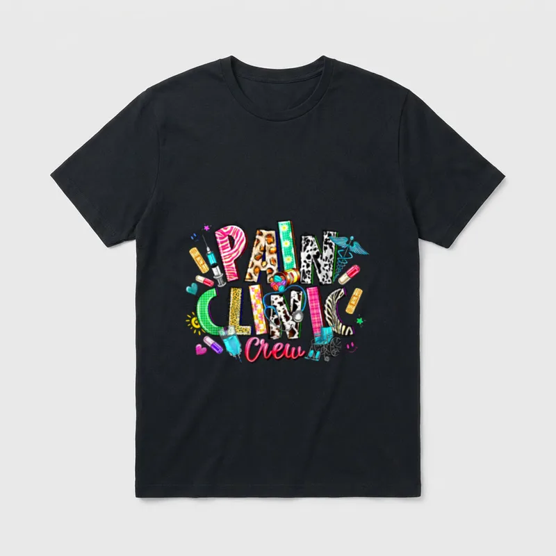 Leopard Pain Clinic Crew Nurse Management T-Shirt – Classic T-Shirt in Black