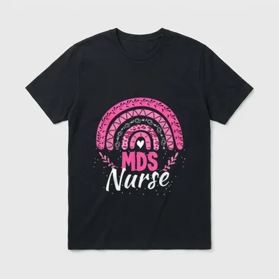 Rainbow Leopard MDS Nurse RN Medical T-Shirt – Classic T-Shirt in Black
