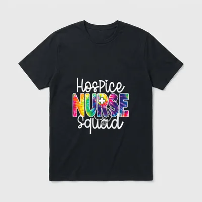 Hospice Nurse Squad Tie Dye Rainbow T-Shirt – Classic T-Shirt in Black