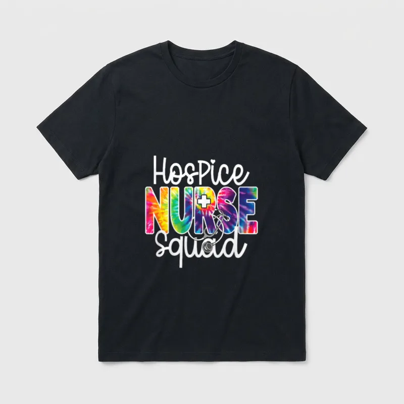 Hospice Nurse Squad Tie Dye Rainbow T-Shirt – Classic T-Shirt in Black