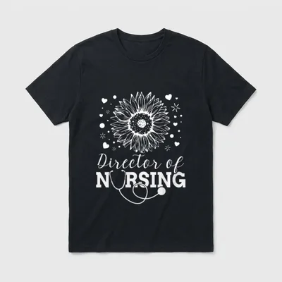 Director of Nursing Sunflower Stethoscope T-Shirt – Classic T-Shirt in Black
