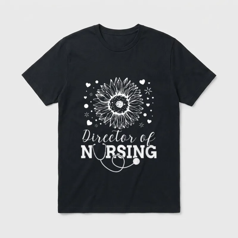 Director of Nursing Sunflower Stethoscope T-Shirt – Classic T-Shirt in Black