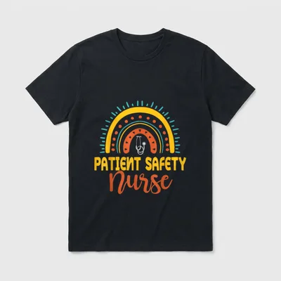 Patient Safety Nurse Boho Rainbow Healthcare T-Shirt – Classic T-Shirt in Black