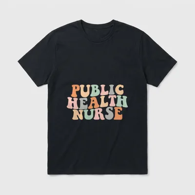 Retro Groovy Public Health Nurse Nursing T-Shirt – Classic T-Shirt in Black
