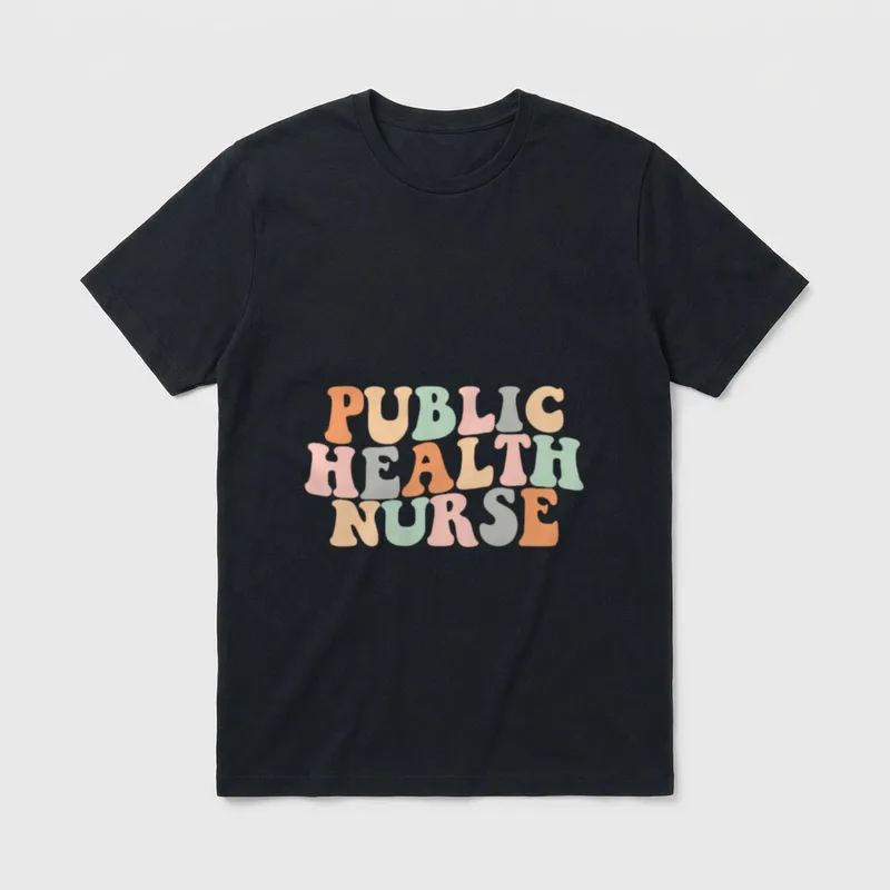 Retro Groovy Public Health Nurse Nursing T-Shirt – Classic T-Shirt in Black