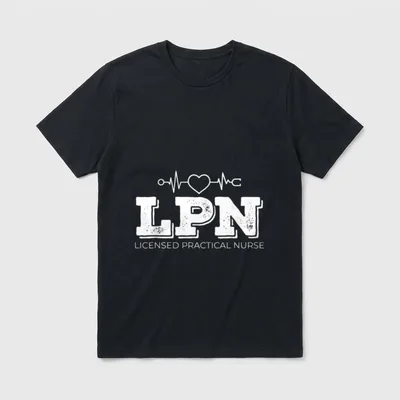 LPN Heartbeat Licensed Practical Nurse Appreciation T-Shirt – Classic T-Shirt in Black