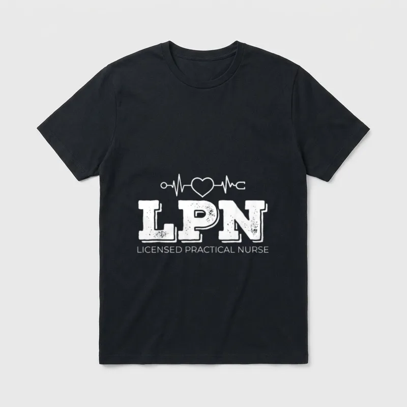 LPN Heartbeat Licensed Practical Nurse Appreciation T-Shirt – Classic T-Shirt in Black