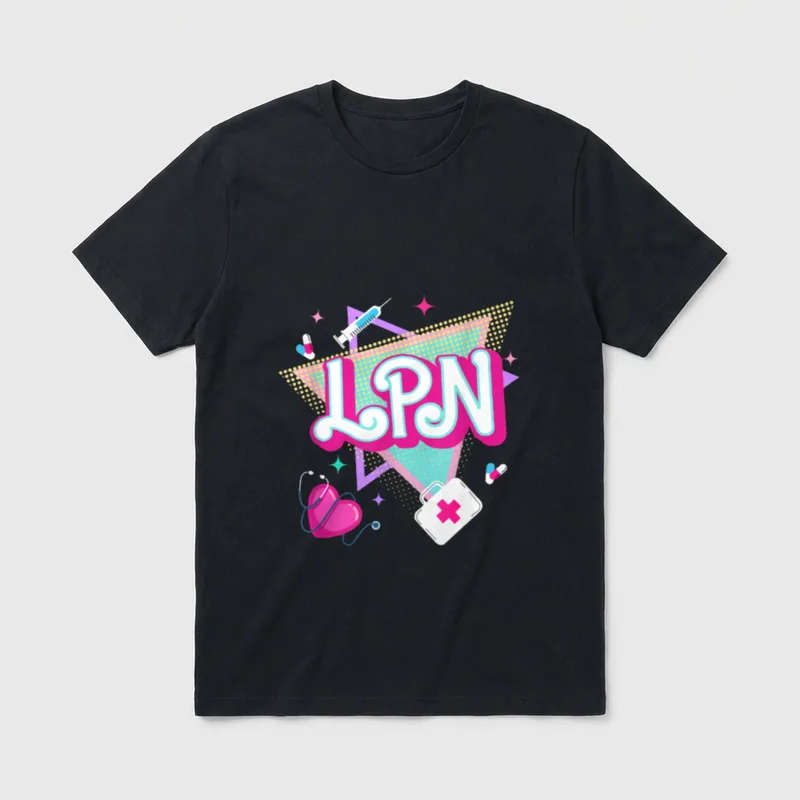 Retro Vintage LPN Licensed Practical Nurse T-Shirt – Classic T-Shirt in Black